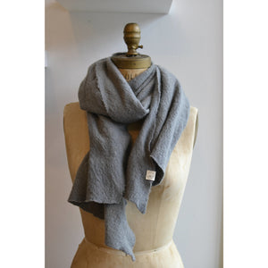 Charcoal Grey Naturally Dyed Wool Knit Scarf