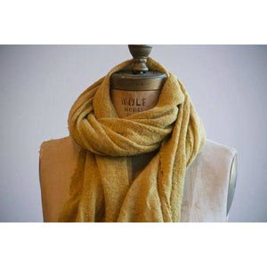 Desert Gold Naturally Dyed Wool Knit Scarf