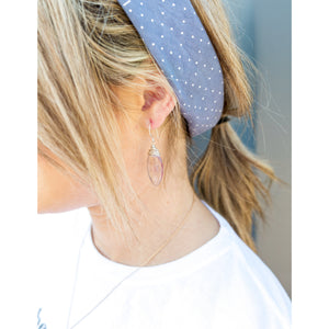 Silver Teardrop Gemstone Dangle Earrings