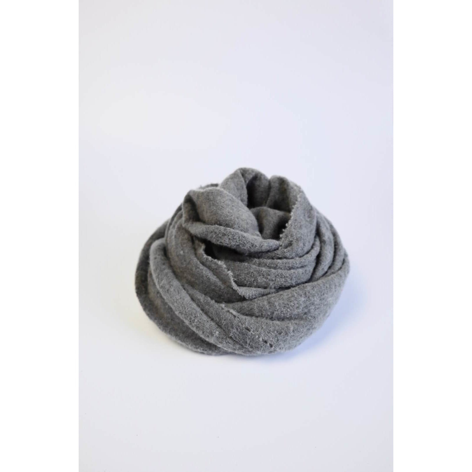 Charcoal Grey Naturally Dyed Wool Knit Scarf