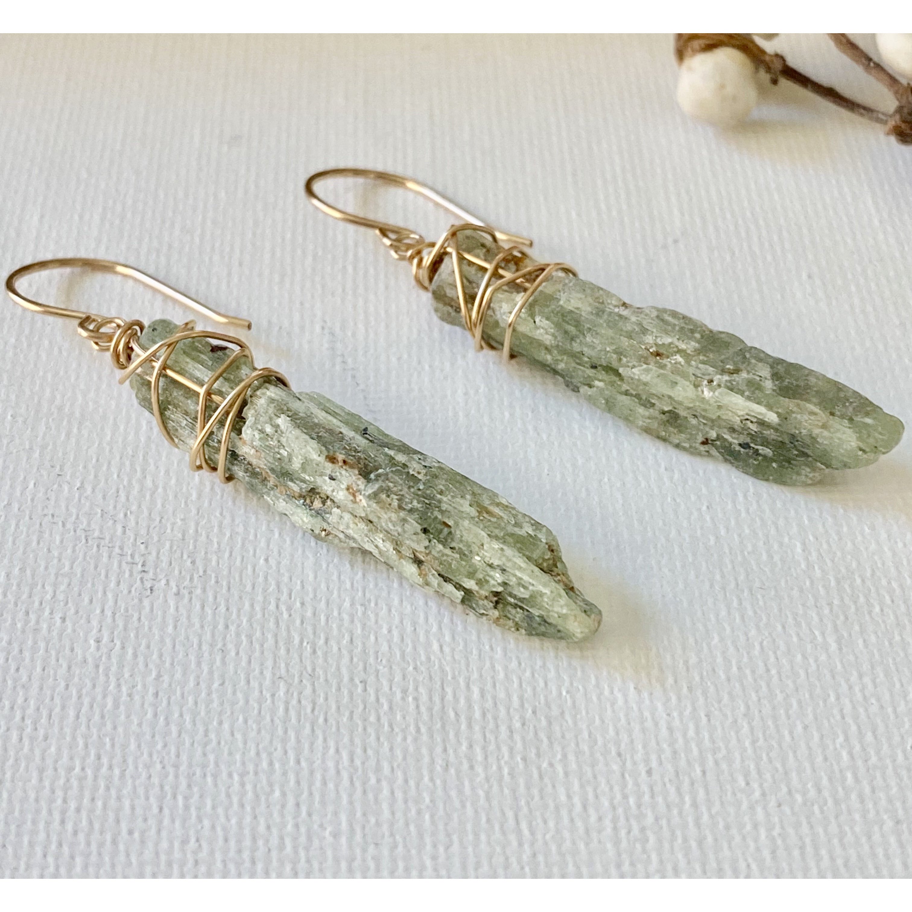Kyanite Gemstone Dangle Earrings